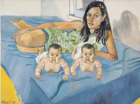  ??  ?? ALICE NEEL: NANCY Y LOS GEMELOS, 1971 Alice Neel retrató durante décadas a sus vecinos y amigos del Spanish Harlem de Manhattan, su ‘familia extendida’, tras una vida personal complicada. Marcada por la muerte de uno de sus hijos y la ausencia de otro,...