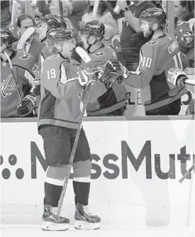  ?? NICK WASS/AP ?? Capitals center Nicklas Backstrom celebrates his goal during the first period.