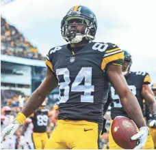  ?? JEFFREY BECKER/USA TODAY SPORTS ?? Wide receiver Antonio Brown had 74 regular-season touchdown receptions with the Steelers.