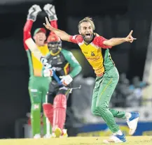  ?? RANDY IMAGES Picture: BROOKS/GETTY ?? JUBILANT: Imran Tahir, of Guyana Amazon Warriors, has made his mark in the Caribbean Premier League.