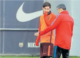  ?? EFE ?? En vos confío. Valverde y una charla con Messi antes de Chelsea.