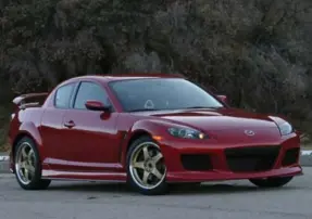  ?? MAZDA ?? Mazda RX-8 The Mazda RX-8 was a thrilling driver’s car with handling, balance, and braking for days. Thing is, its silky rotary engine wasn’t much for torque output — which is why it’s about a half second slower to 100 than the Camry XSE, and about...