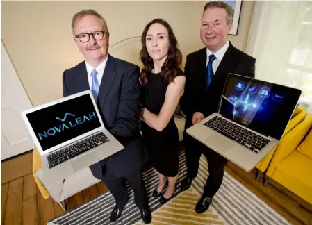  ??  ?? Co-founders of medical device cybersecur­ity company Nova Leah (from left) Peter Finnegan, Anita Finnegan (CEO) and Dr Fergal McCaffery.