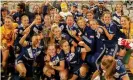  ?? Photograph: Jenny Evans/Getty Images ?? Melbourne Victory celebrate winning the 2021 W-League Grand Final.