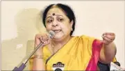  ??  ?? Jayanthi Natarajan at a press conference in Chennai on Friday. PTI