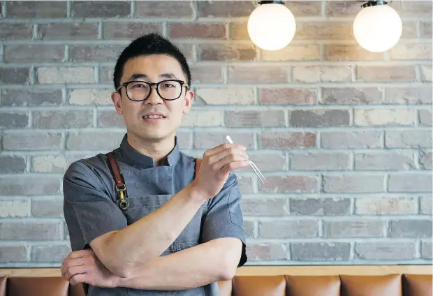  ?? GERRY KAHRMANN/PNG ?? Kitchen by Yugo chef Alex Jin recommends that home cooks make a variety of foods without being afraid of making mistakes.