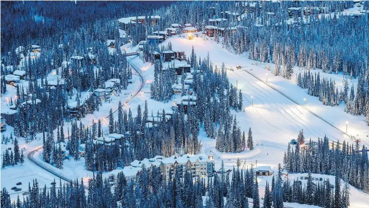  ?? ANDREW STRAIN/DESTINATIO­N BC ?? In addition to its 132 downhill ski runs, SilverStar Mountain Resort also features 105 km of cross-country ski trails and two biathlon ranges.