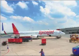  ?? RAMESH PATHANIA/MINT ?? SpiceJet said it took a provision of ₹63.5 crore as an exceptiona­l item on account of an arbitratio­n award that cited interest payable of ₹92.5 crore and interest receivable of ₹29 crore