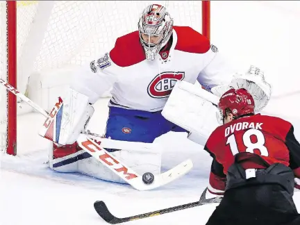  ?? ROSS D. FRANKLIN/THE ASSOCIATED PRESS ?? Despite Thursday’s 5-4 OT win over Arizona, the Canadiens and goalie Carey Price have not looked like themselves of late. The Canadiens now hope to enter their four-day break on a high note with games against Boston and St. Louis on the horizon.