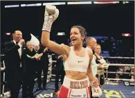  ?? PICTURE: RICHARD SELLERS/PA ?? CHAMPION MOMENT: Terri Harper celebrates her world title fight win over Eva Wahlstrom in February.