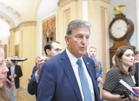  ?? ALEX BRANDON/AP ?? Sen. Joe Manchin, D-W.Va., will be a guest today on ABC’s “This Week.”