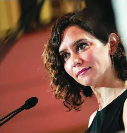  ?? DAVID JAR ?? La presidenta de la Comunidad de Madrid, Isabel Díaz Ayuso