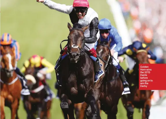  ??  ?? Golden Horn wins the 2015 Dante before going on to win the Derby