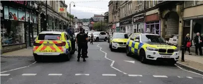  ??  ?? Armed police were called to Church Street in Accrington and put businesses on lock down