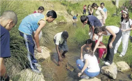  ??  ?? Estudiante­s realizan una actividad al aire libre.