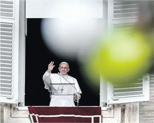  ?? ANDREAS SOLARO / AFP / GETTY IMAGES ?? Pope Francis says the language “Lead us not into temptation” in the Lord’s Prayer is the result of poor translatio­n.