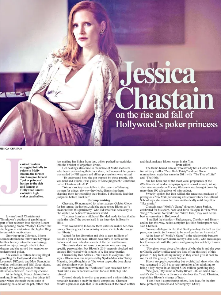  ??  ?? JESSICA CHASTAIN