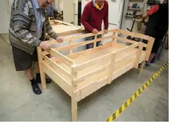  ??  ?? Below: The top bunk nears completion