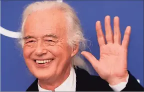  ?? Domenico Stinellis / Associated Press ?? Guitarist Jimmy Page at the photo call for the movie “Becoming Led Zeppelin” at the 78th Venice Film Festival.