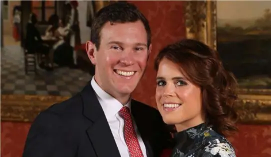  ?? FOTO AFP ?? Het huwelijk van prinses Eugenie met Jack Brooksbank veroorzaak­t een fikse rel over het Kanaal.