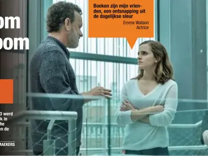  ?? FOTO HBVL ?? Tom Hanks en Emma Watson stonden voor het eerst samen op een filmset. “Ik heb genoten van de dynamiek die we samen deelden voor de lens.”