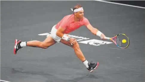  ?? // AFP ?? Rafa Nadal, en la exhibición del domingo ante Alcaraz