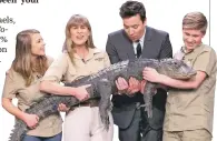  ??  ?? Steve Irwin’s family brought a special guest to “The Tonight Show” on May 2.