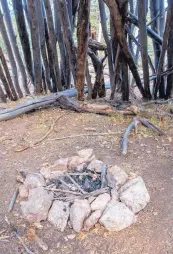  ?? EDDIE MOORE/JOURNAL ?? A fire pit was created in one of numerous conical structures made from dead aspens near the Aspen Vista picnic area off Hyde Park Road, as shown here in a December Journal photo.