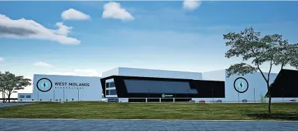  ?? ?? > An artist’s impression of plans for the West Midlands Gigafactor­y at Coventry Airport