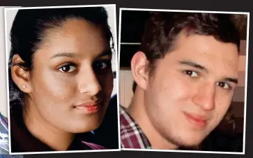  ??  ?? Bride: Shamima Begum and, right, her Dutch middle-class husband Riedijk