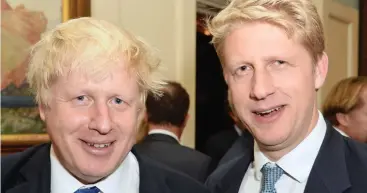  ??  ?? Out of power: Boris Johnson with brother Jo, who yesterday joined him in resigning