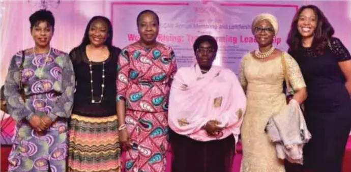  ??  ?? L-R: CEO Terrakultu­re, Bolanle Austen Peters, Chief Executive IO Furniture, Muni Shonibare, CEO MainOne Cable, Funke Opeke, Deputy Governor of Lagos State, Dr. Idiat Adebule, Founder of Women in Successful Careers (WISCAR), Mrs. Amina Oyagbola and...