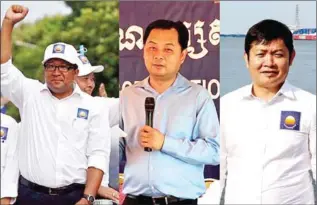  ?? SUPPLIED ?? Former senior CNRP officials Ou Chanrith, Heng Danaro and Kong Saphea.