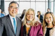  ?? ?? Ambassador Huang Ping attends a luncheon with Montgomery County Commission President Debbie Lieberman and Amy Lei, VP for Fuyao Glass America.