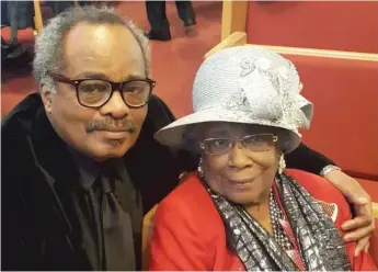  ??  ?? Florence Jones-Smith with her son Leigh Jones at Antioch Missionary Baptist Church.