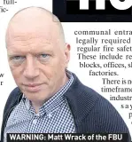  ??  ?? WARNING: Matt Wrack of the FBU