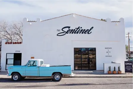  ??  ?? The Sentinel is a coffee shop, restaurant/bar, and home to The Big Bend Sentinel newspaper. (Photo by Jessica Lutz)