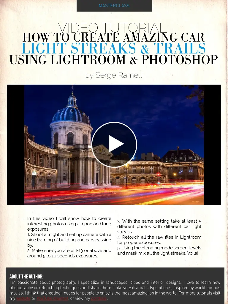 VIDEO TUTORIAL HOW TO CREATE AMAZING CAR LIGHT STREAKS & TRAILS USING