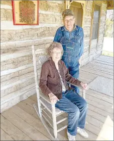  ?? MAYLON RICE SPECIAL TO ENTERPRISE-LEADER ?? Damon and Margaret Reed of Morrow purchased the 1828 family homestead of the Rev. George and Elizabeth Morrow and have restored the historic log cabin.