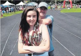  ?? JOHN LAW TORSTAR ?? Fort Erie’s Hailey Patrick did the first Heater’s Heroes fundraiser in a wheelchair in 2011 while battling leukemia. She was back — with founder Mike Strange — for the ninth annual event Saturday.