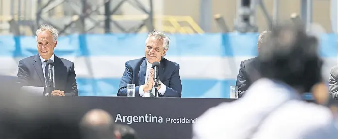  ?? LEO VACA /TELAM ?? El presidente Alberto Fernández durante un acto en Ensenada, el lunes