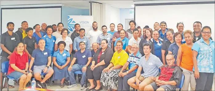  ?? Picture: SUPPLIED ?? FASANOC officials and staff of Munro Leys at the Safeguardi­ng the Athlete workshop in Suva last week.