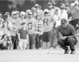  ?? MIKE CARLSON/ASSOCIATED PRESS ?? Tiger Woods has participat­ed in eight Presidents Cup competitio­ns as a player.