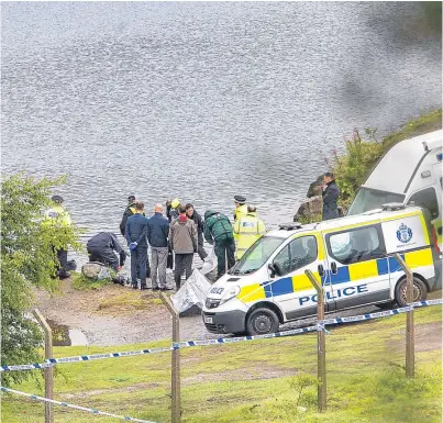  ?? Picture: Steven Brown. ?? Emergency services working at the scene on Sunday.