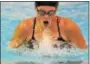  ?? THOMAS NASH — DFM ?? Phoenixvil­le’s Katie Baker swims the 100breasts­troke during Tuesday’s meet.