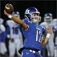  ?? (Special to the Democrat-Gazette/Jimmy Jones) ?? Bryant quarterbac­k Austin Ledbetter, who has thrown for 2,709 yards and 37 touchdowns this season, leads the Hornets as they host Conway tonight in one of two Class 7A semifinals that feature four teams from the 7A-Central Conference.