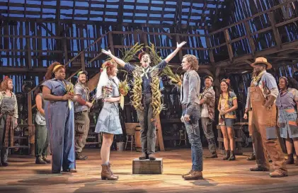  ?? PROVIDED BY MATTHEW MURPHY AND EVAN ZIMMERMAN ?? Alex Newell, Caroline Innerbichl­er, Kevin Cahoon and Andrew Durand in the corn-themed musical "Shucked."