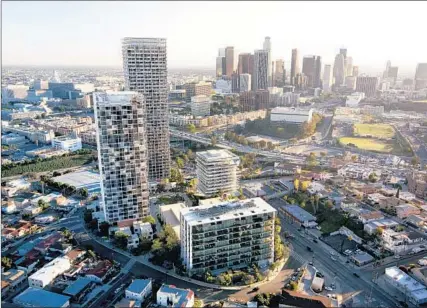  ?? Skidmore, Owings & Merrill ?? A RENDERING of 1111 Sunset Boulevard, a $600-million proposed project on 5.5 acres between downtown and Dodger Stadium.