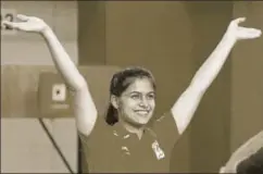  ?? REUTERS ?? Manu Bhaker won the gold medal in Women's 10m Air Pistol at the Gold Coast 2018 Commonweal­th Games, Brisbane, Australia, April 8. It is always exciting to watch the rise of talent in sport. More so in a multidisci­plinary event