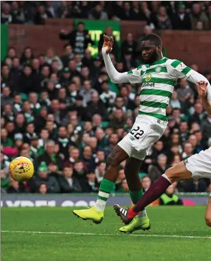  ??  ?? Odsonne Edouard scores his second goal of the game to make it 3-0 to